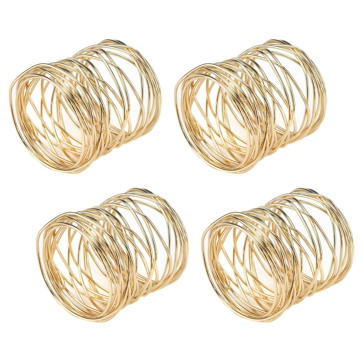 Napkin Rings, Metal Gold Round Napkin Rings Buckles for Table Decorations, Wedding, Dinner, Party, Set of 4
