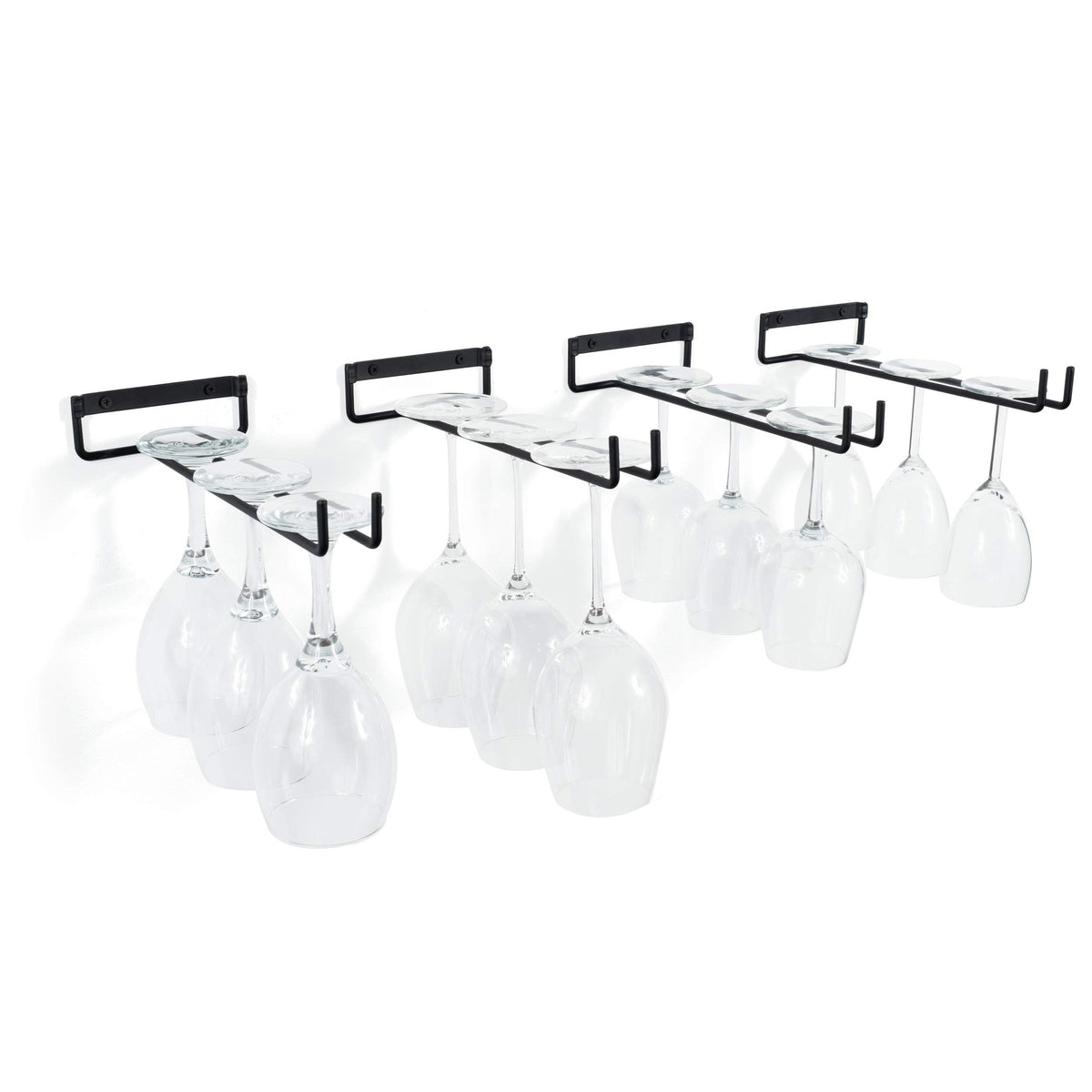 11.8 Inch Wine Glass Rack,Wine Glass Rack Under Cabinet Stainless Steel Stemware Rack - Hanging Stemware Holder (4 Pack)