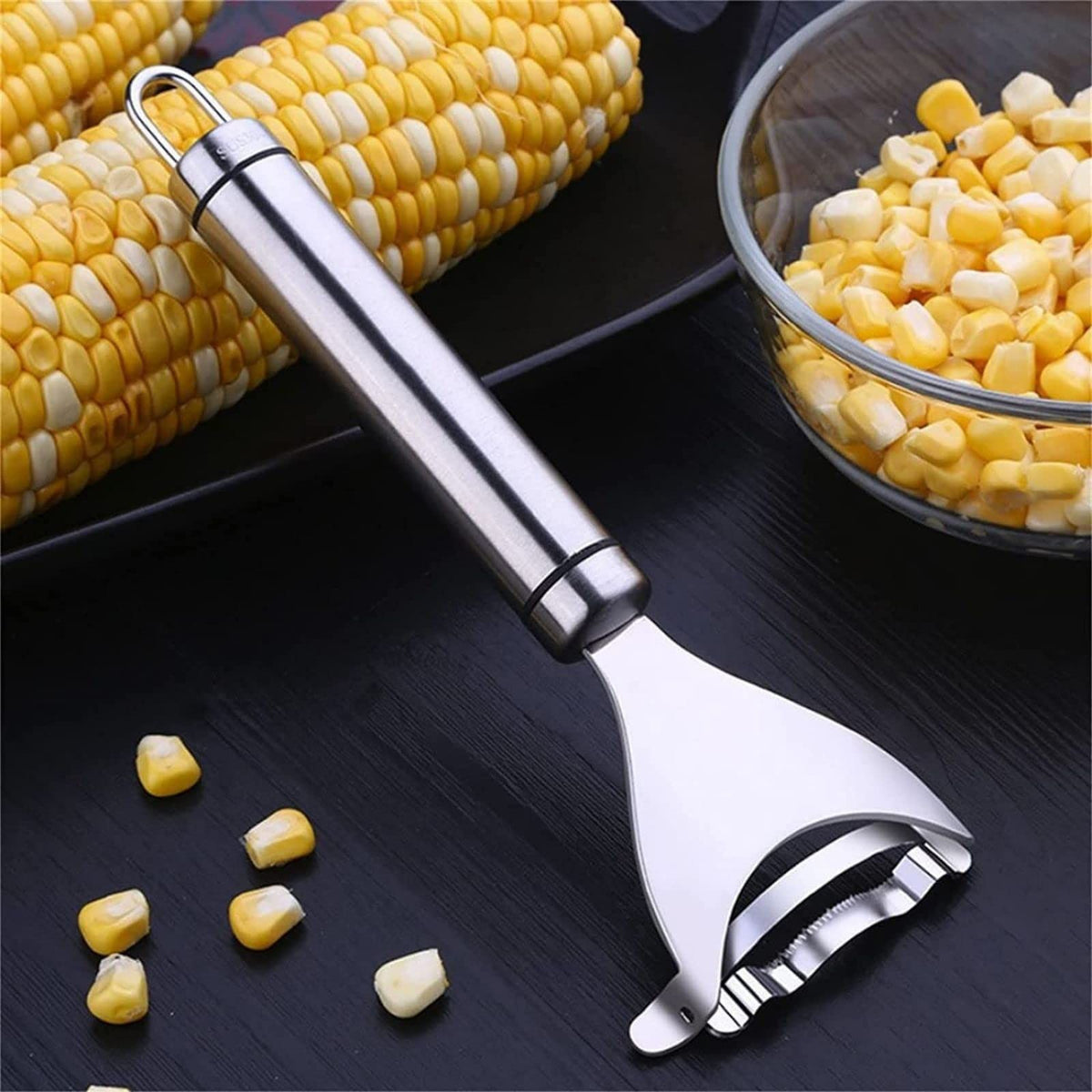 Corn Peeler Stainless Stee Corn Cob Stripper Tool Corn Thresher from the Cob, Removes Corn Kernels From Corn Cobs In Seconds