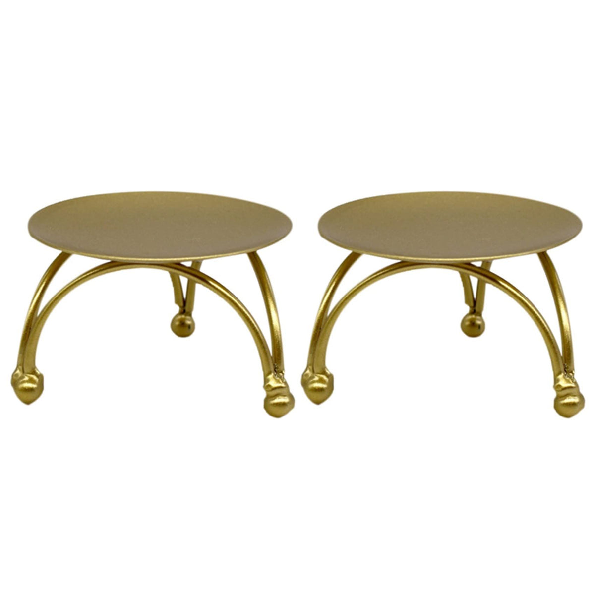 2 pcs European Style Iron Plate Candle Holder Pillar Base Gift Dinner Table Decoration, Candle Stand for Wax Candles