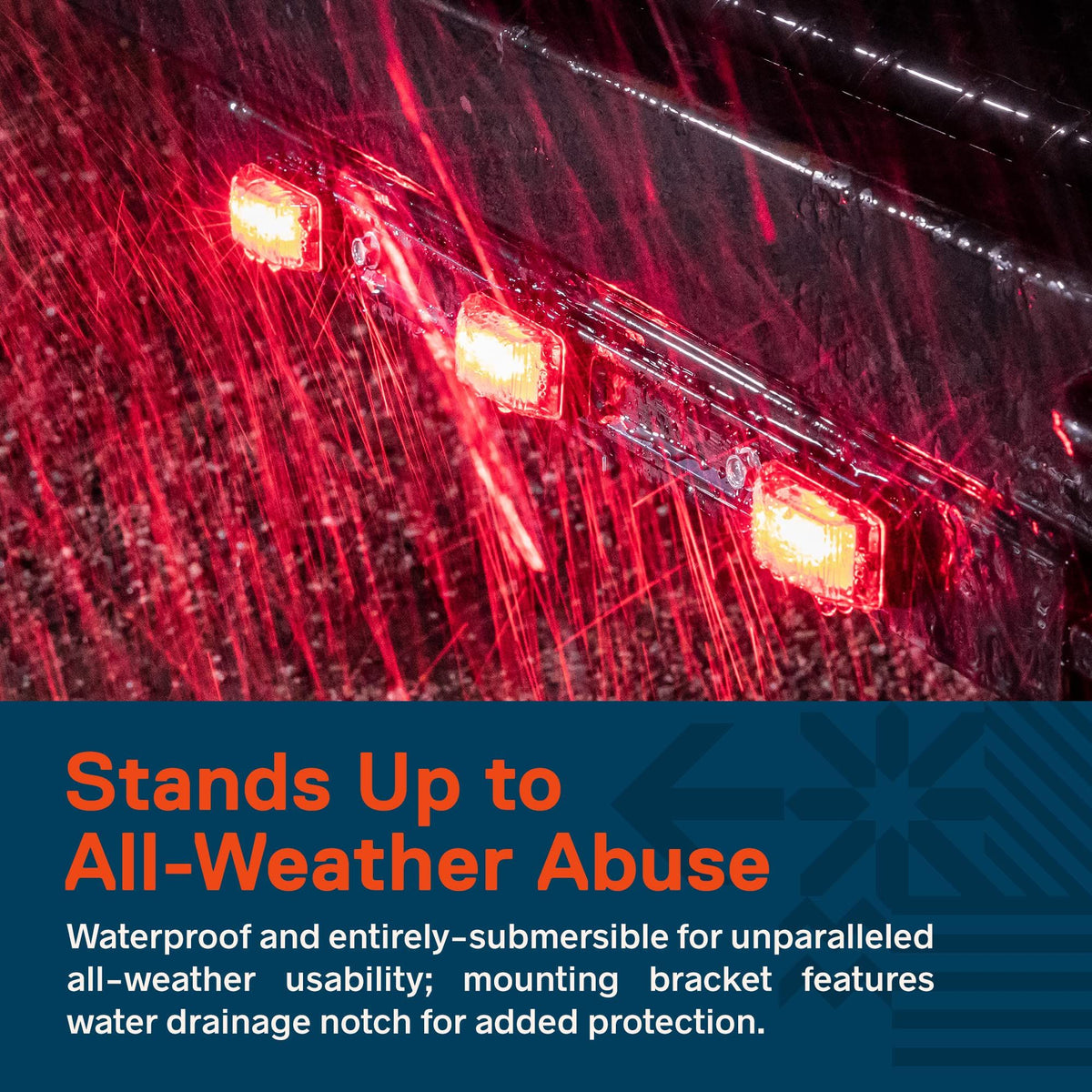 15" Inch 9 LED 3 Red Trailer Light Bar 12V Identification Running Marker ID Center Rear Tail Lightbar Strip