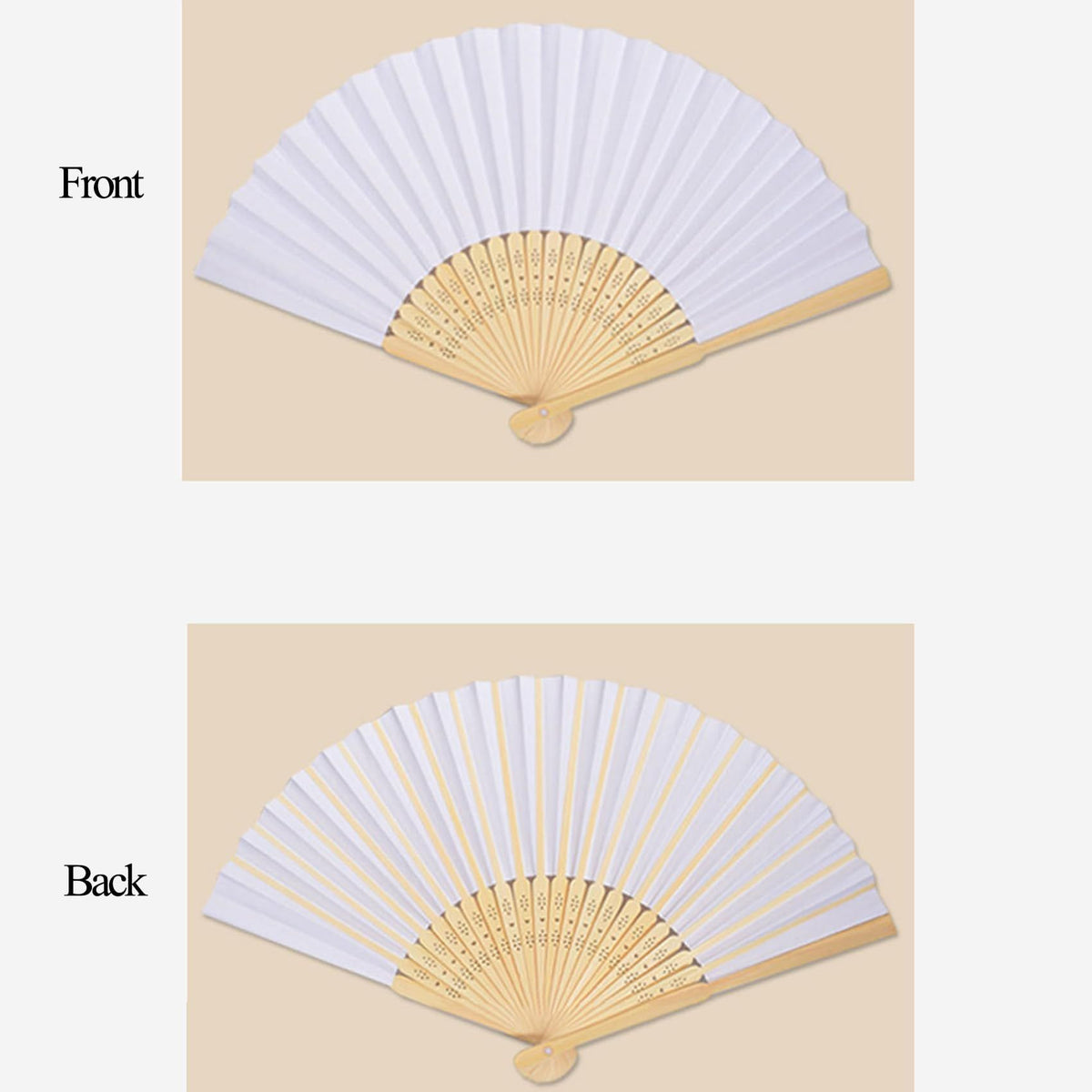 3PCS Foldable Bamboo Fans, Eastern Style Handheld Fan Japanese Chinese Fan for DIY Decoration Wedding Dancing Party