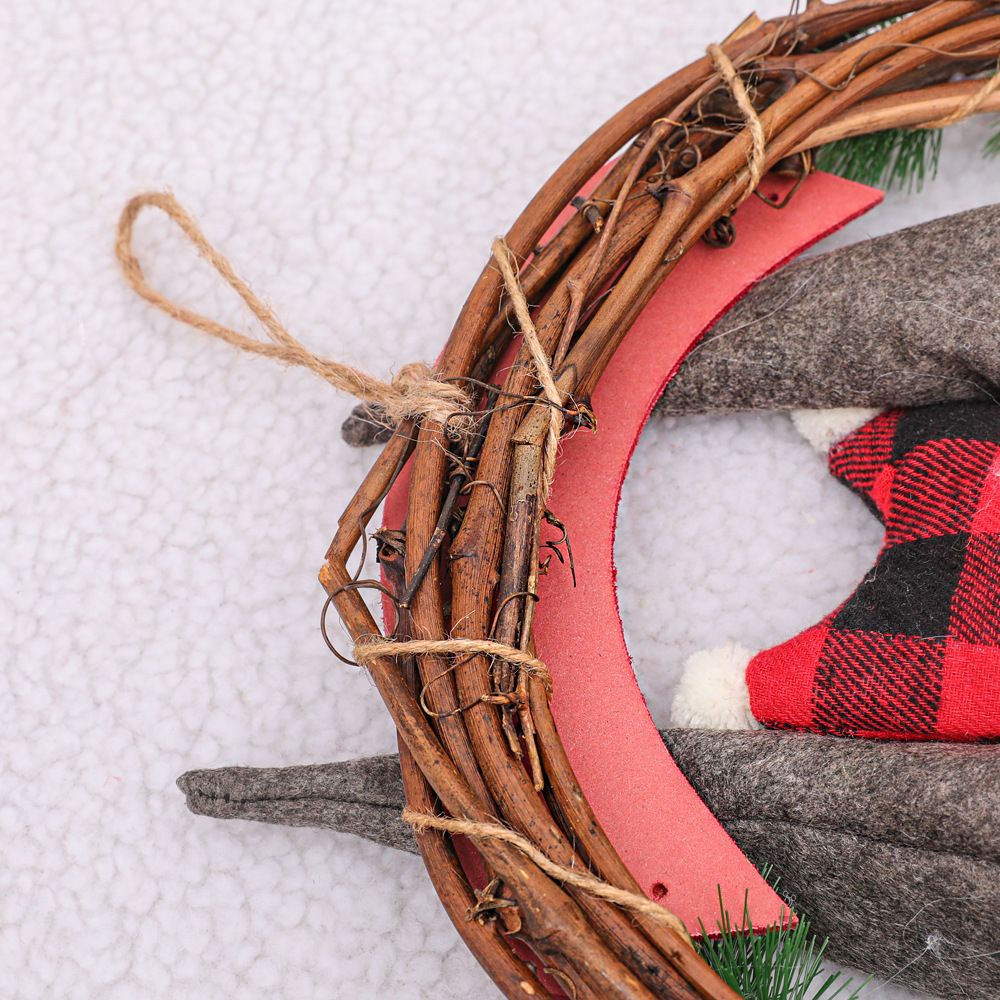 Christmas Wreath Christmas Decorations Christmas Wreath DIY Christmas Fabric Old Man Doll Simulation Rattan Circle
