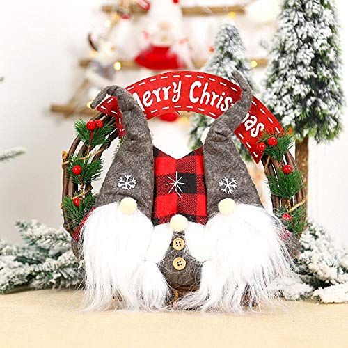 Christmas Wreath Christmas Decorations Christmas Wreath DIY Christmas Fabric Old Man Doll Simulation Rattan Circle