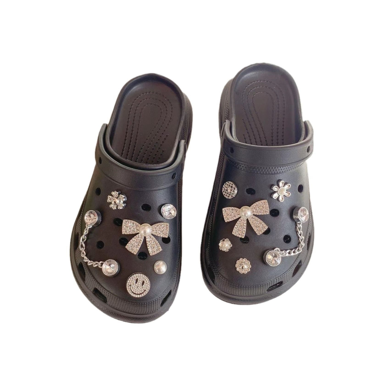 Silver Rhinestone Bling Decoration Charms, Diamond Trend Design Luxury Jewelry Shoe Accessories for Party Favors Birthday Gifts