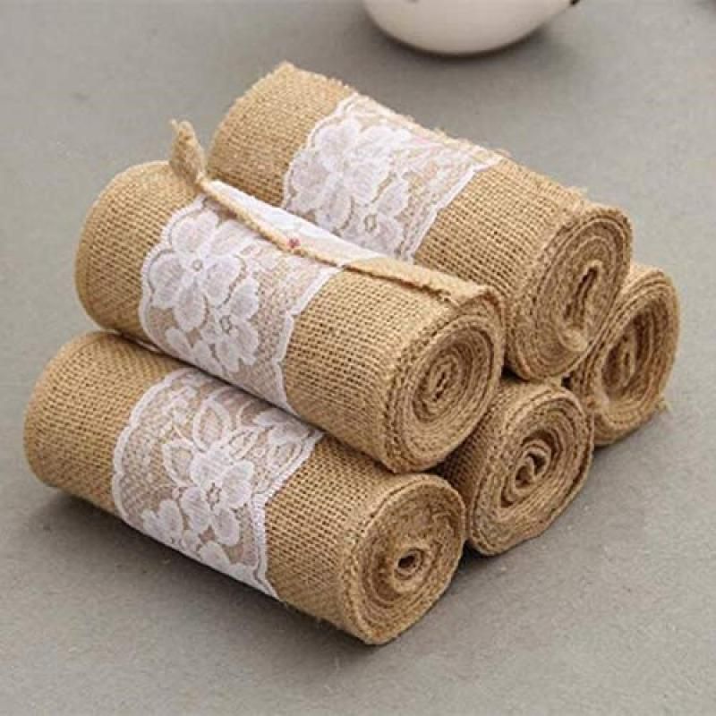 Ribbon with Lace Vintage for Sewing Handcraft Accessories- Fabric Ribbon with Lace Trims Tape for Wedding Christmas Party（10pcs）