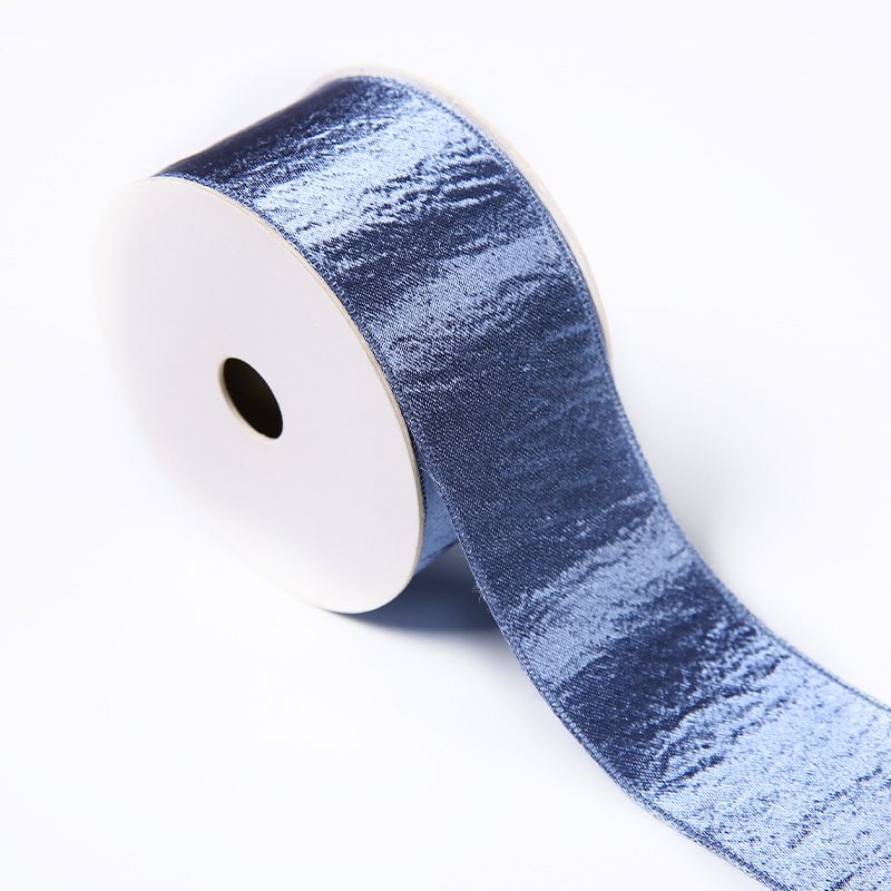 Velvet Wired Ribbon Metallic Crushed Velvet Christmas Ribbon for Wrapping Christmas Tree Crafts, Wreath Decoration （2pcs）