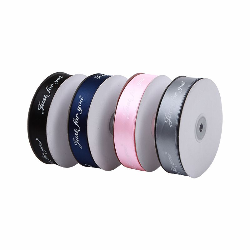 2.5 cm Embossed Ribbon Printing English Ribbon Gift Wrap Ribbon Butterfly Wrap Material,Flower Wrap Ribbon（4pcs）