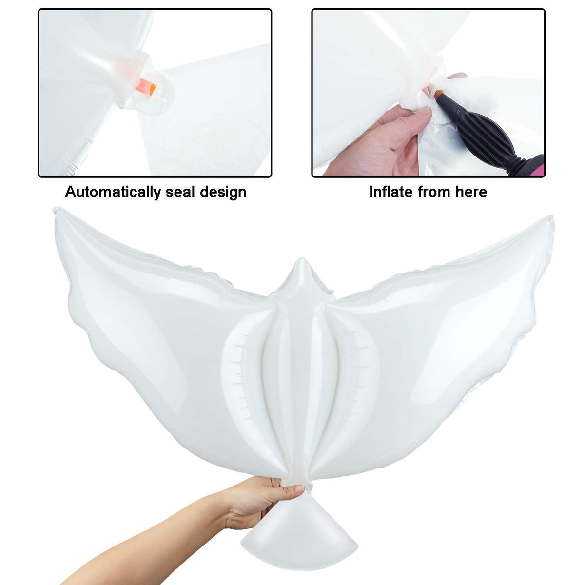 50 Pieces Peace Dove Balloons White Memorial Balloons Pigeon Bird Balloons Ceremonies Party Decorations