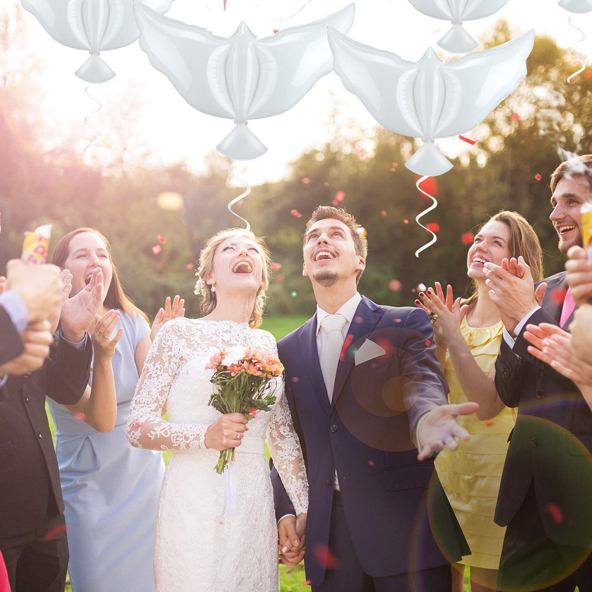 50 Pieces Peace Dove Balloons White Memorial Balloons Pigeon Bird Balloons Ceremonies Party Decorations