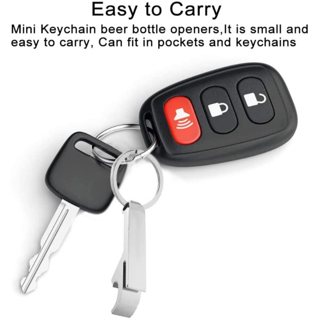 Beer Bottle Opener Keychain Portable Mini Pocket Zinc Alloy Beer Tab Can Opener Wedding Party Favor Gifts Metal Pendant