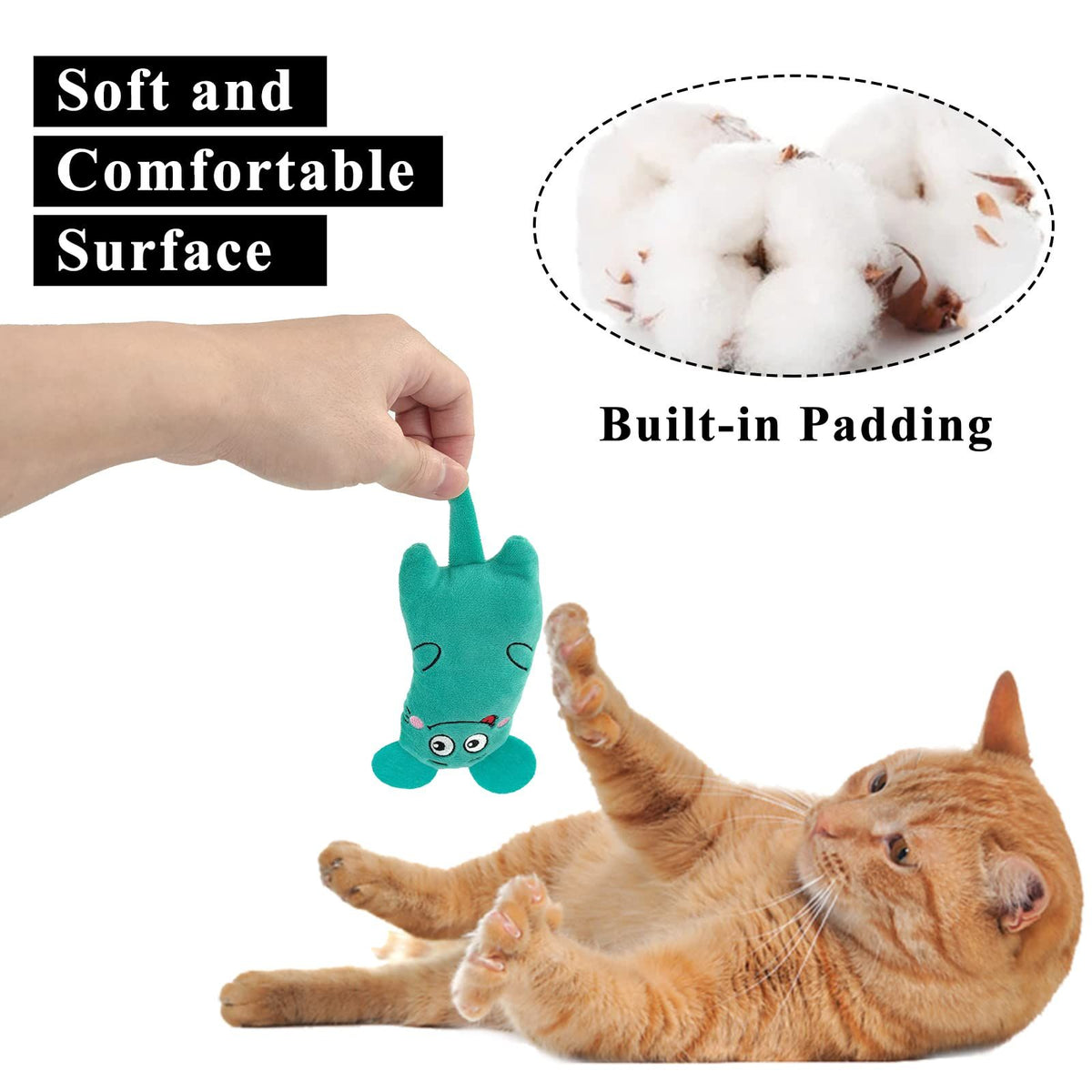 4 Pack Toys for Indoor Cats,Mice Toy Cat Chew Toys for Kittens and Cat Adults Plush Toy,Bite-Resistant Teeth Clean Chew Cat Toy
