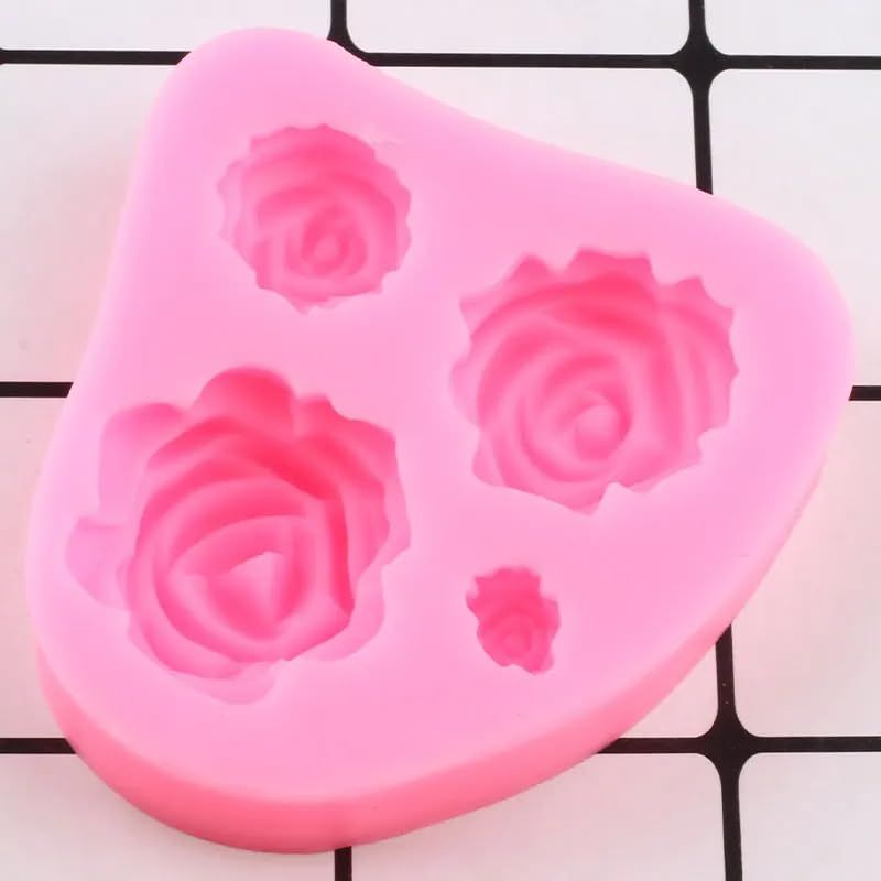 Roses Mold Flower Silicone Cake Molds Chocolate Sugarcraft DecoratingTools Rose Silicone Molds, Non-Stick Cake Chocolate Mold