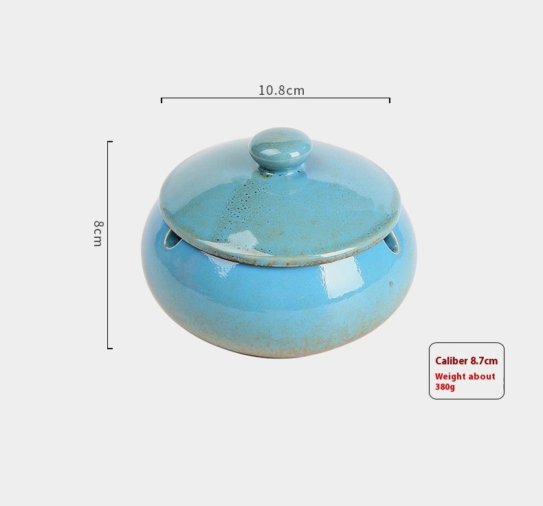Ashtray, Outdoor Ashtray with Lid Smokeless Waterproof Ash Tray, Ceramic Ashtray for Cigarettes Home Office, Porch Patio