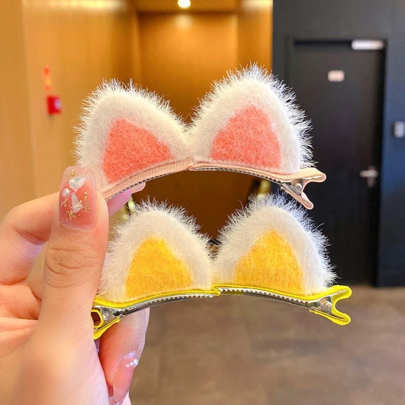 Cat Ears Hairpin Animals Ear Hair Clip Kids  Cat Ear Hair Clamp Animal Barrettes for Girls Party Hair Clamp Girls Hair 2 pcs