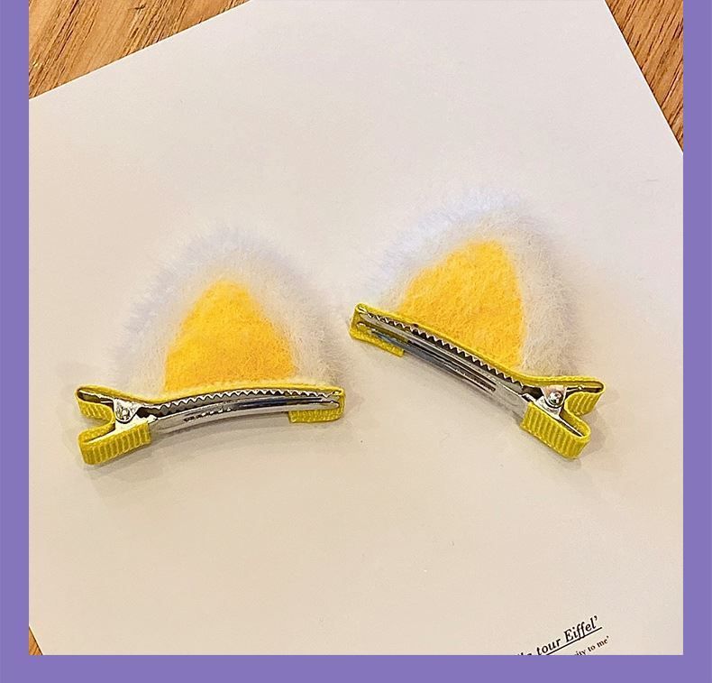 Cat Ears Hairpin Animals Ear Hair Clip Kids  Cat Ear Hair Clamp Animal Barrettes for Girls Party Hair Clamp Girls Hair 2 pcs