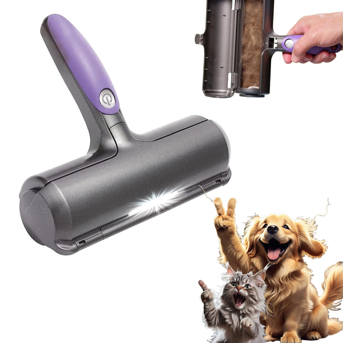 Generic Sonic Technology Pet Hair Removal Roller for Any Home SurfaceDog and Cat SelfCleaning Fur Daddy with  Adhesive
