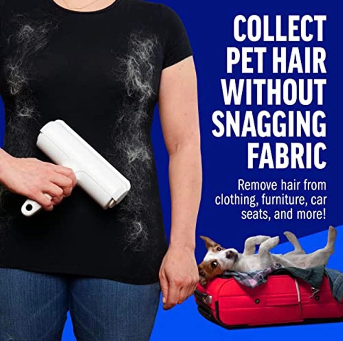 Hair Remover and Reusable  Roller and Dog Hair Remover for Furniture, Couch, Carpet, Clothing and Bedding - Portable, Multi-