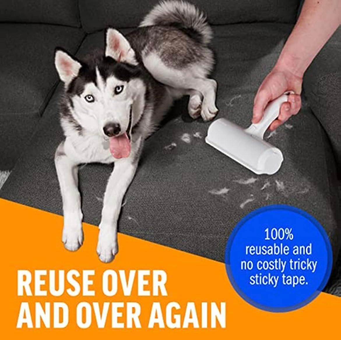Hair Remover and Reusable  Roller and Dog Hair Remover for Furniture, Couch, Carpet, Clothing and Bedding - Portable, Multi-