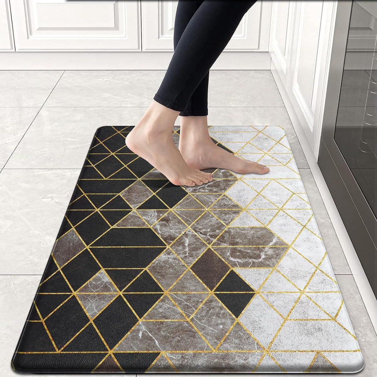 Modern Kitchen Mat for Floor, Cushioned Anti-Fatigue Kitchen Rugs Non Slip Memory Foam Kitchen Mats Rug Waterproof, 40*60cm