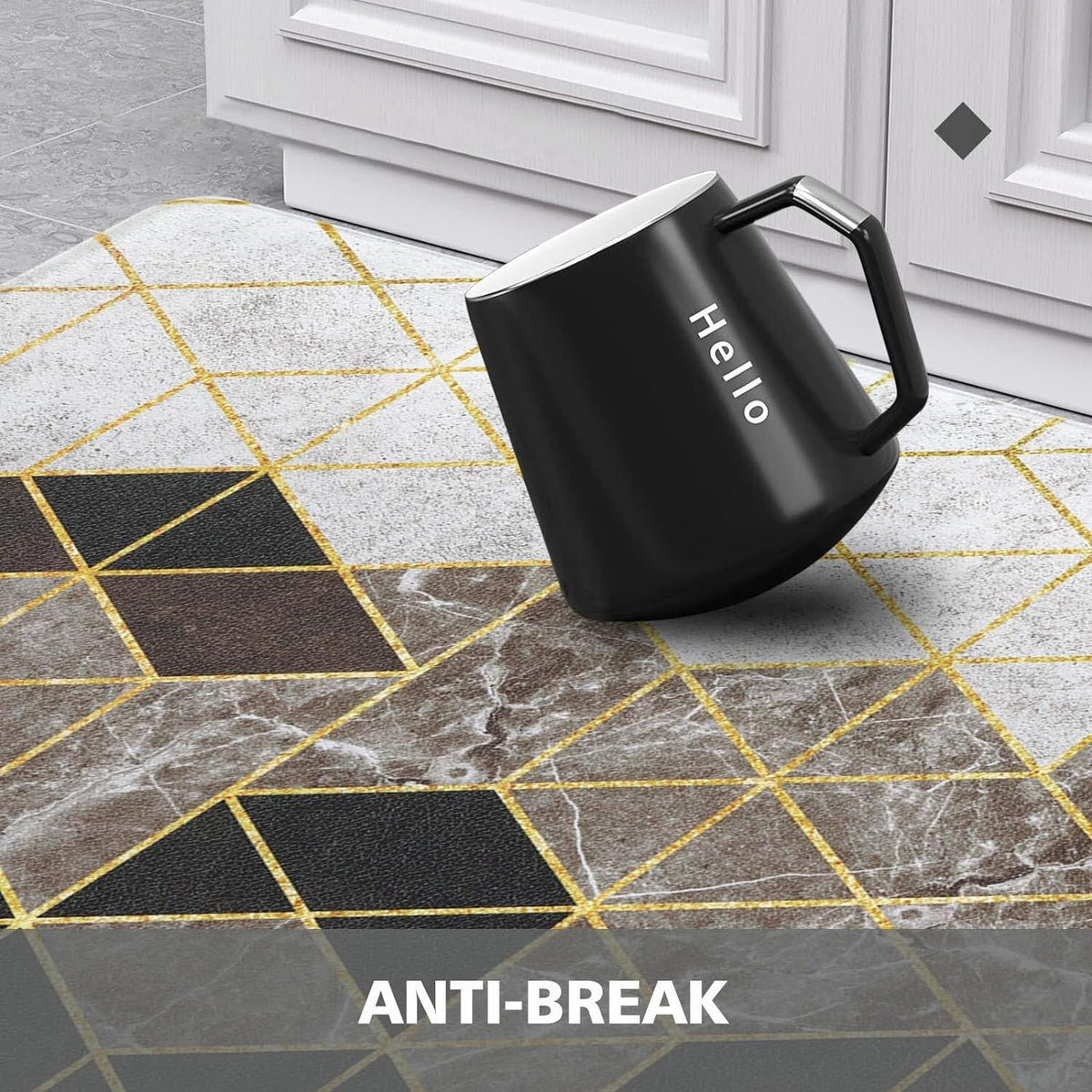 Modern Kitchen Mat for Floor, Cushioned Anti-Fatigue Kitchen Rugs Non Slip Memory Foam Kitchen Mats Rug Waterproof, 40*60cm
