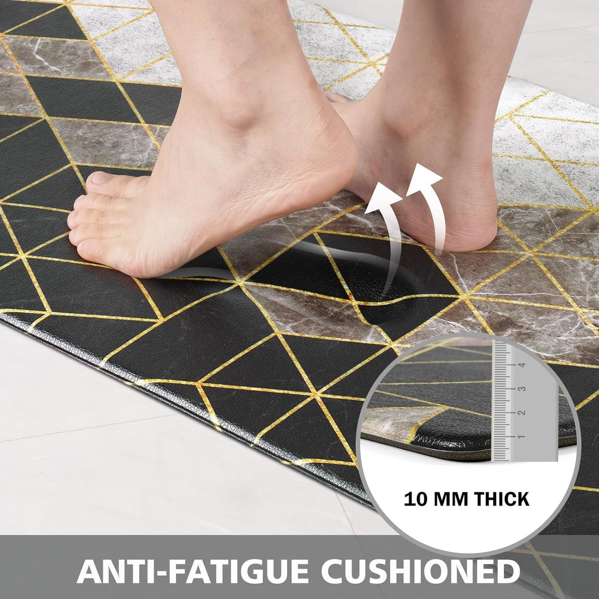 Modern Kitchen Mat for Floor, Cushioned Anti-Fatigue Kitchen Rugs Non Slip Memory Foam Kitchen Mats Rug Waterproof, 40*60cm