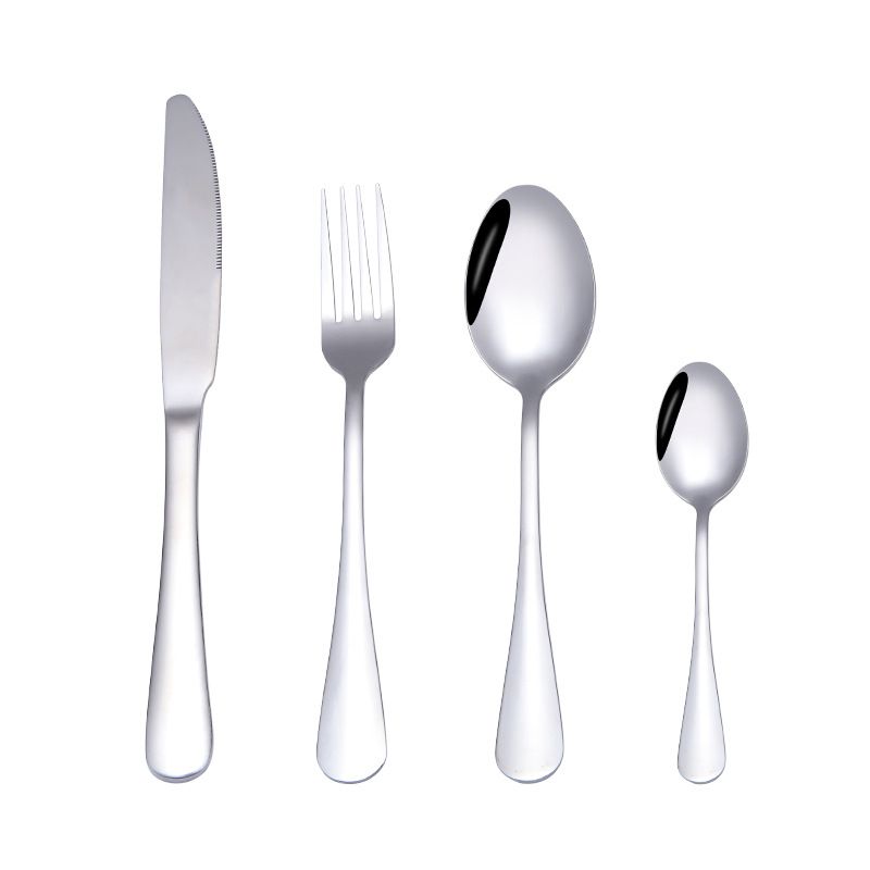 Silverware Set, Stainless Steel Flatware Cutlery Set, Birthday Christmas Gift ( 4Pcs )Mirror Polished Cutlery Utensil Durable Home