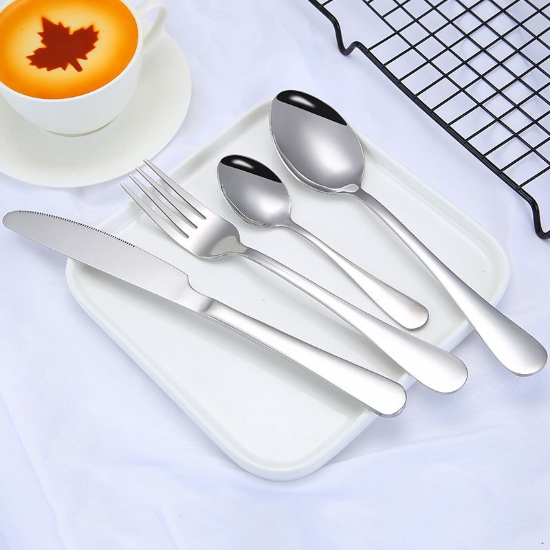 Silverware Set, Stainless Steel Flatware Cutlery Set, Birthday Christmas Gift ( 4Pcs )Mirror Polished Cutlery Utensil Durable Home