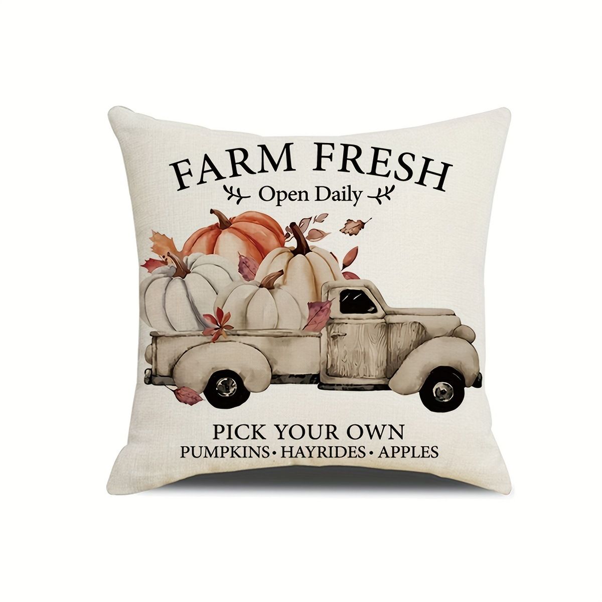 Fall Decorations Pillow Covers Autumn Thanksgiving Outdoor Throw Pillow Covers, Pumpkin Farmhouse Harvest Cushion Covers （4pcs）