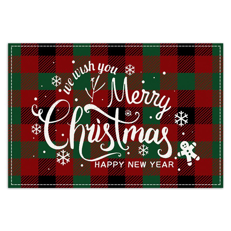 Christmas Placemats Set of 3 Table Mats for Dining Tables Red Green Buffalo Plaid Xmas Table Place Mat Set for Christmas Party
