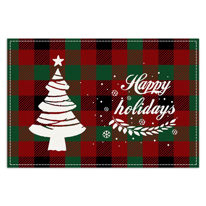 Christmas Placemats Set of 3 Table Mats for Dining Tables Red Green Buffalo Plaid Xmas Table Place Mat Set for Christmas Party