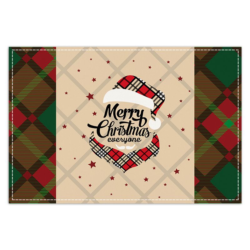 Merry Christmas Placemats 2-Pack Holiday Dining Table Place Mats Assorted Design Patterns Santa Claus Snowman Christmas Tree
