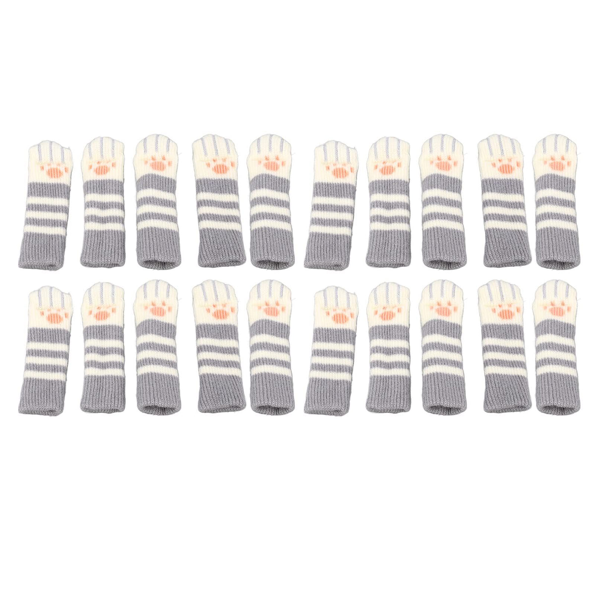 Furniture Socks, 20Pcs Creative Elastic Cat Paws Design Chair Socks Furniture Table Floor Protector (Grey)