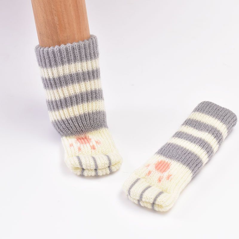 Furniture Socks, 20Pcs Creative Elastic Cat Paws Design Chair Socks Furniture Table Floor Protector (Grey)