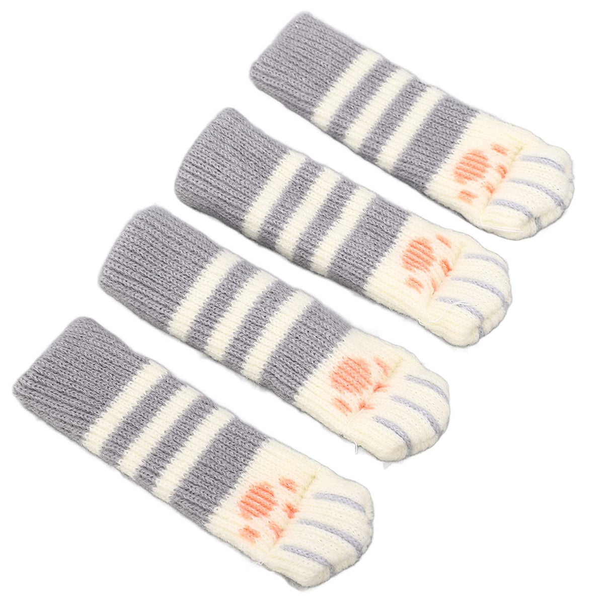Furniture Socks, 20Pcs Creative Elastic Cat Paws Design Chair Socks Furniture Table Floor Protector (Grey)