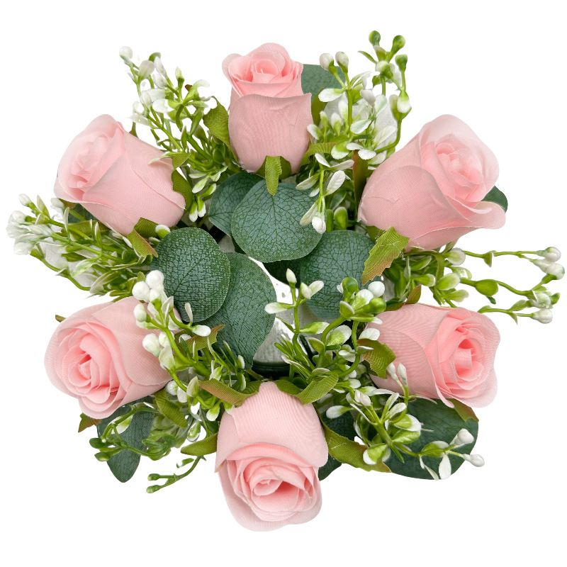 4 Pcs Roses Artificial Flowers Wedding Centerpieces for Tables Spring Summer Wreath for Front Door Weddings Party Decor