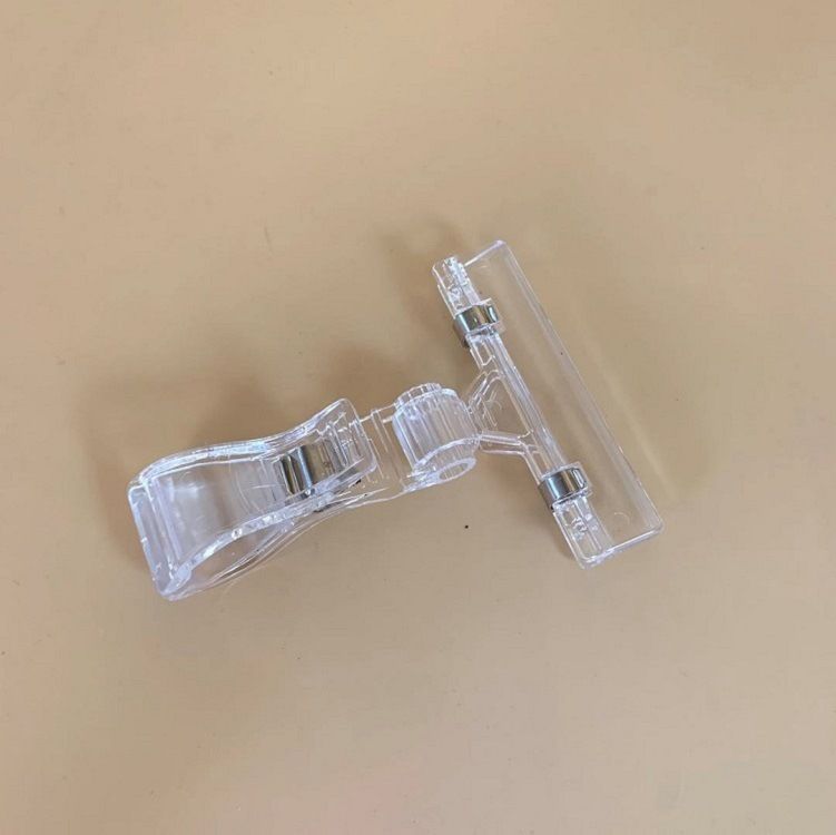 6 Pieces Plastic Merchandise Sign Clip Rotatable Sign Clips Rotatable Double Clip Merchandise Sign Display Rotatable Merchandise