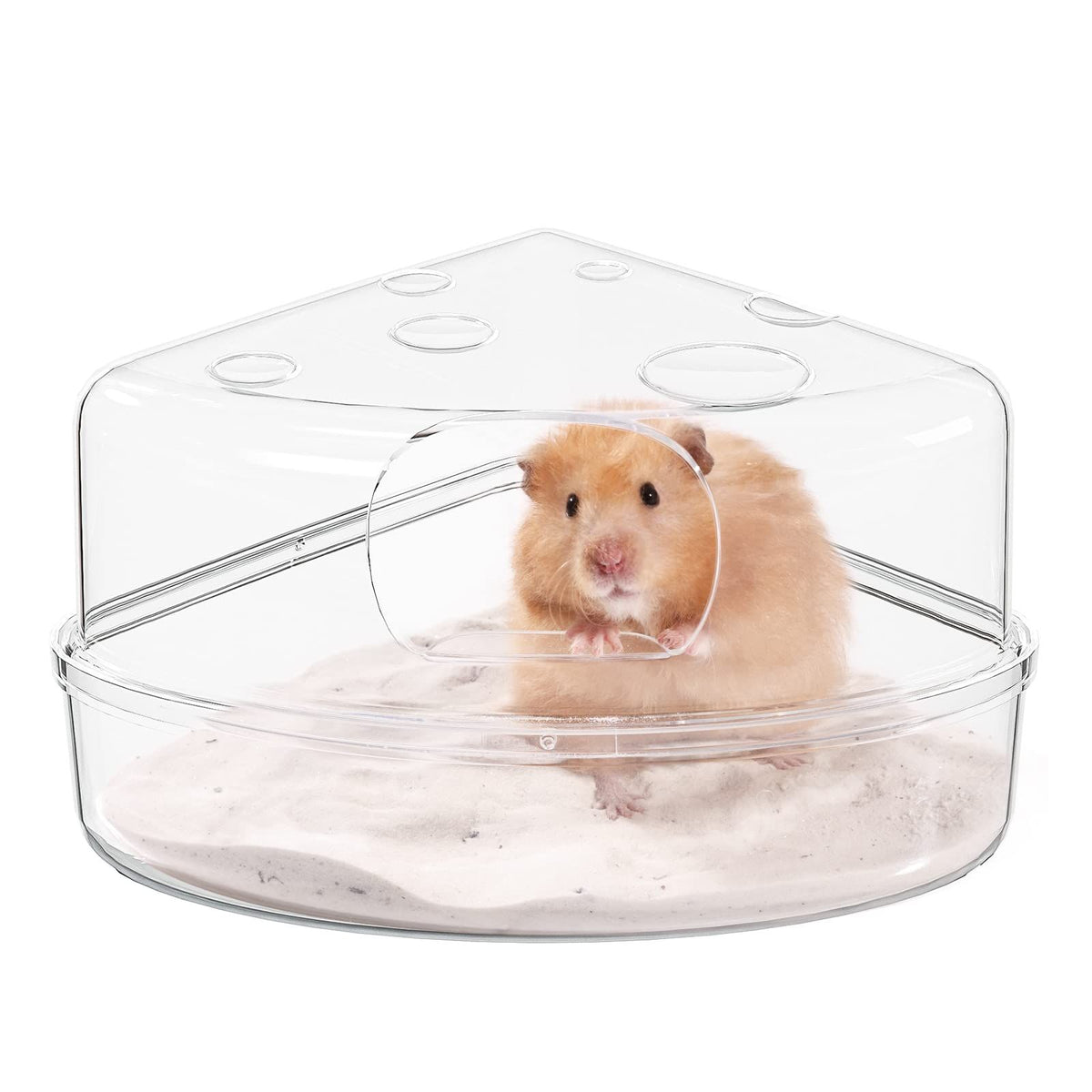 Hamster Sand Bath Box - Transparent Critter's Litter Box Sand Bath Shower Room & Digging Container Heighten Version for Guinea