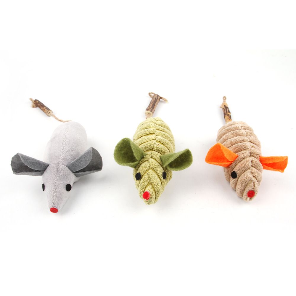 Plush Catnip Mouse Toys, 3pcs- Mouse Cat Toy for Indoor Cats, Catnip Cat Mouse Toy for Cats, Cat Mice Toys, Catnip Toy