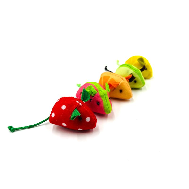 lightweight toys that cats can easily pick up (5 Count Skitter Slices Plush Catnip Cat Toys - Multi Color, 5 Count