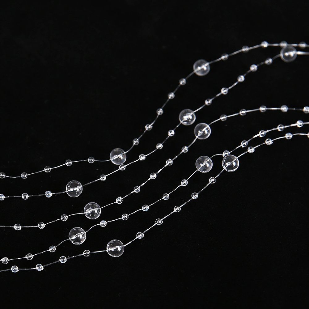 Acrylic Crystal Clear Beads String Roll, Party Garland Wedding Centerpieces Bridal Bouquet Crafts Decoration