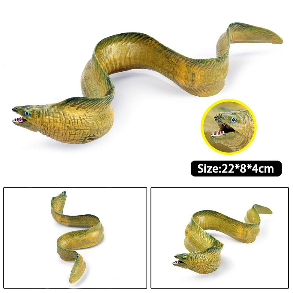 Animal Figures Realistic Moray EEL Plastic Early Educational Toys Cupcake Party Gift for Kids 3+ Year Old
