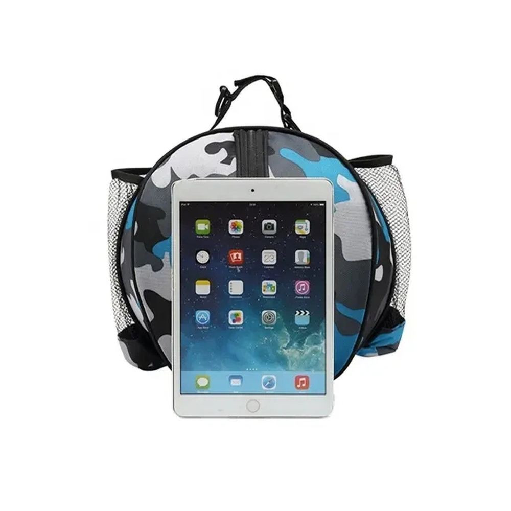 Sports backpack waterproof ball bag holder with 2 adjustable shoulder straps and 2 side mesh pockets, suitable for football