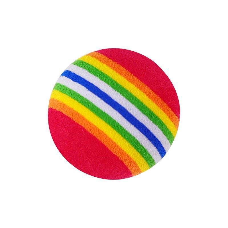 6pcs 1.38" Red Rainbow Cat Toy Balls Soft EVA Foam Interactive Indoor Kittens Favorite Toys 35mm Dia