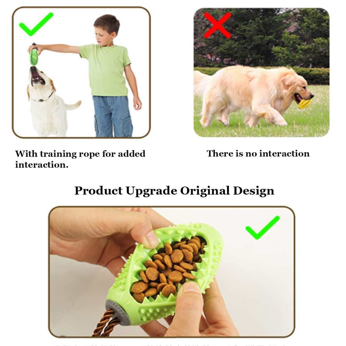 Dispensing Dog Toy,Dog Tooth Cleaning Toy, Interactive Chase Toys, Fillable Durable Natural Rubber Dog Treat Puzzle Toy