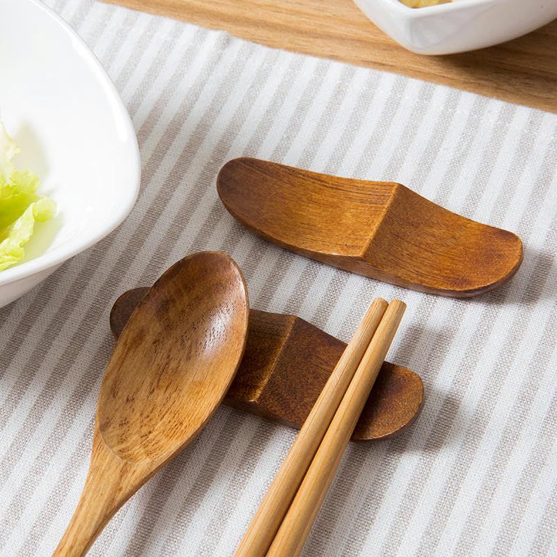Chopstick Holder 4 Pieces Wooden Chopstick Holder Household Tableware Storage Rack Kitchen Spoon Chopstick Holder Brown