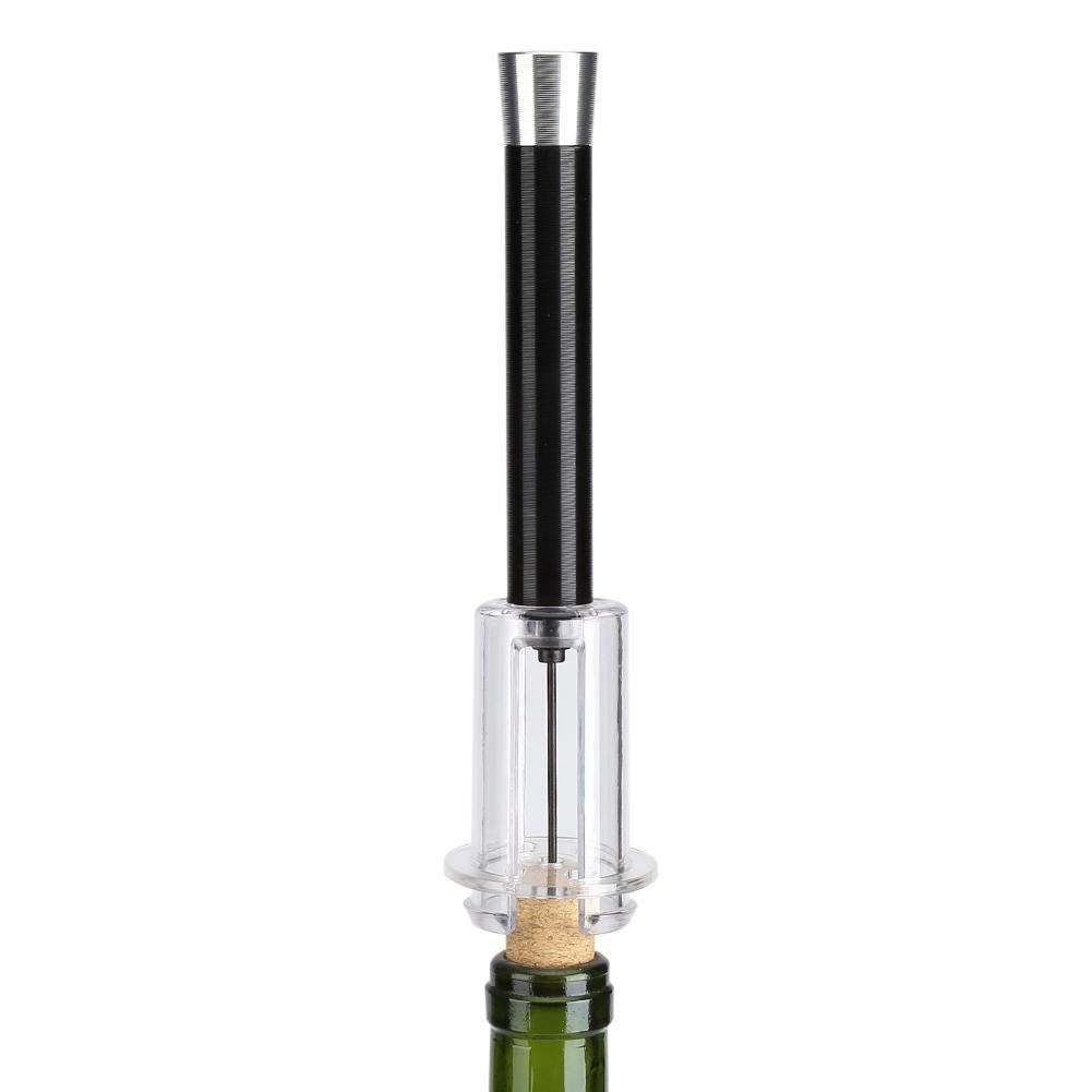 Air Pump Pressure Red Wine Bottle Opener Cork Remover Corkscrew Tools Easy operation easy, fast, and efficient (Black)