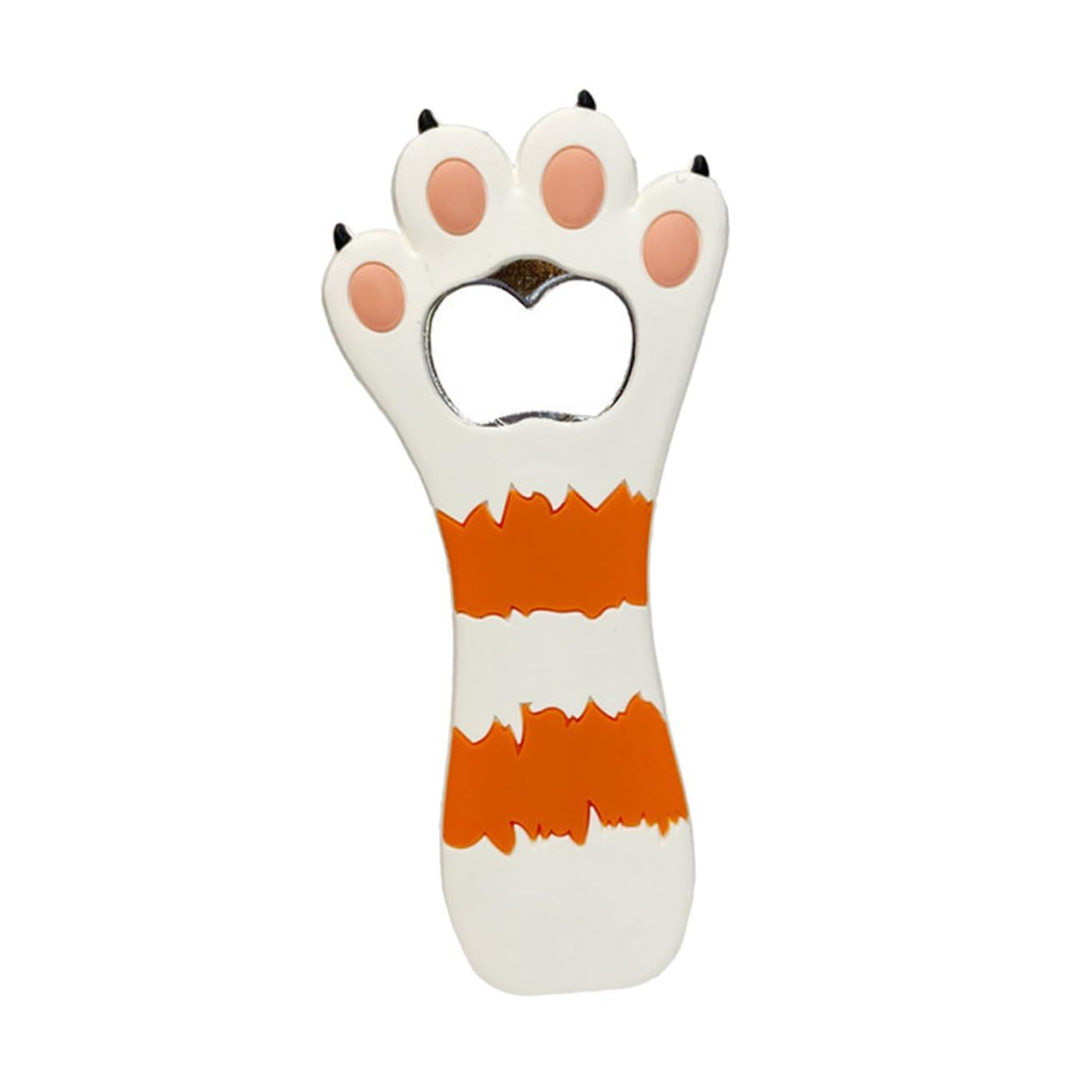 Cute Cat Paw Bottle Opener Magnet,Refrigerator Magnet Silicone Metal Bottle Opener for Beer Coke Bartender Kitchen Barware(White)