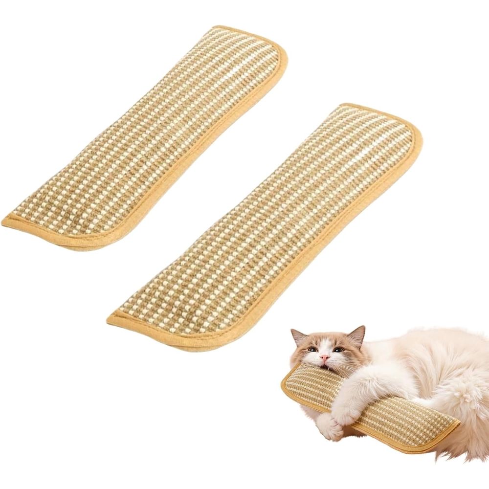 Pillow, 13.4In Interactive Chew Toy with Sisal Scratching Pad, Bite-Resistant Teething Toy for Indoor Cats & Anxiety Relief