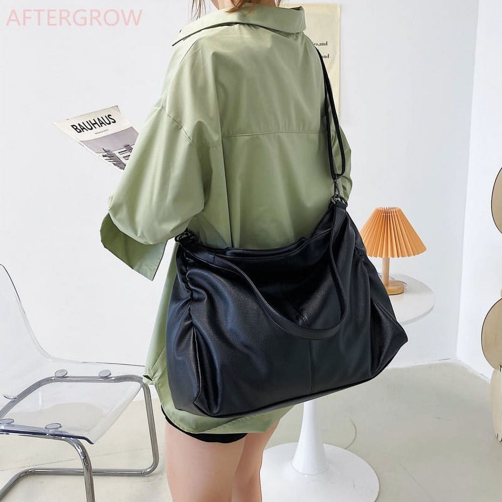 Big Black Tote Bags for Women Large Shopper Bag Roomy Handbag Soft Leather Crossbody Bag Ladies Travel Shoulder Bag